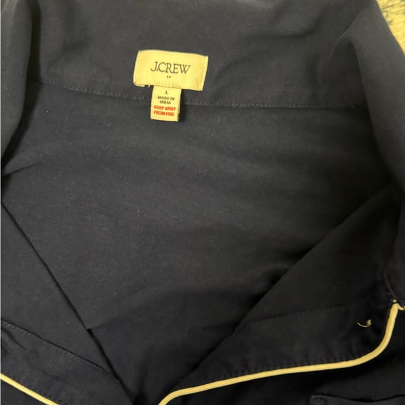 J Crew Factory Navy Blue Eco Dreamiest Long Sleeve Shirt & Pants Pajama set - Picture 4 of 5